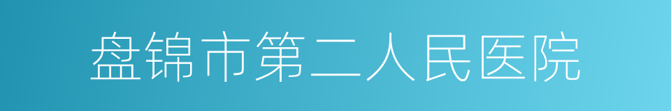 盘锦市第二人民医院的同义词