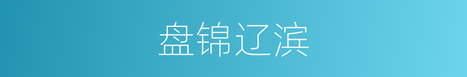 盘锦辽滨的同义词