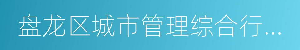 盘龙区城市管理综合行政执法局的同义词