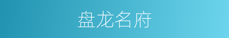 盘龙名府的同义词