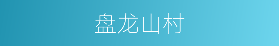 盘龙山村的同义词