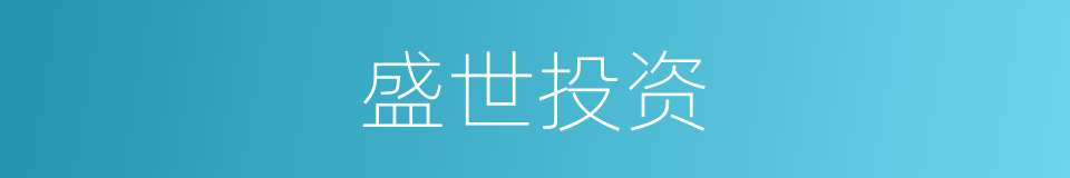盛世投资的同义词