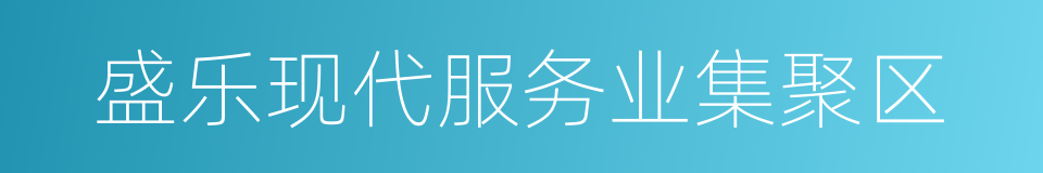 盛乐现代服务业集聚区的同义词