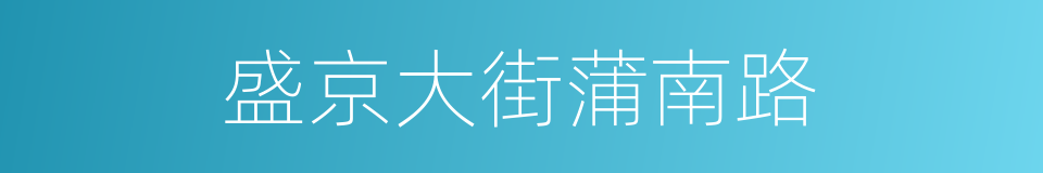 盛京大街蒲南路的同义词