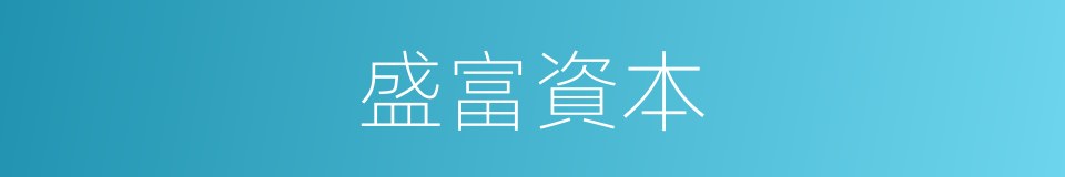 盛富資本的同義詞