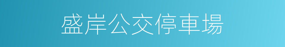 盛岸公交停車場的同義詞