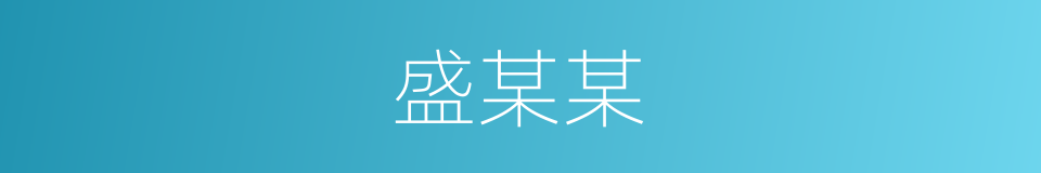 盛某某的同义词