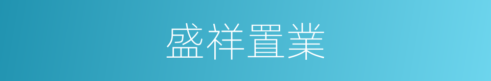 盛祥置業的同義詞