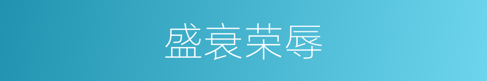 盛衰荣辱的意思