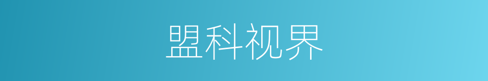 盟科视界的同义词