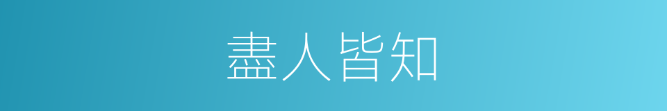 盡人皆知的同義詞