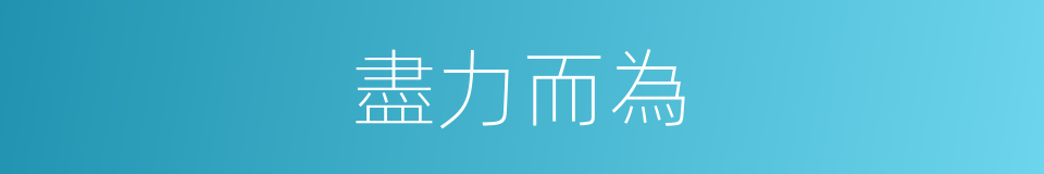 盡力而為的意思