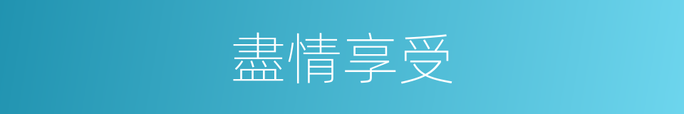 盡情享受的意思