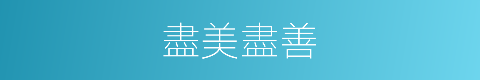盡美盡善的意思
