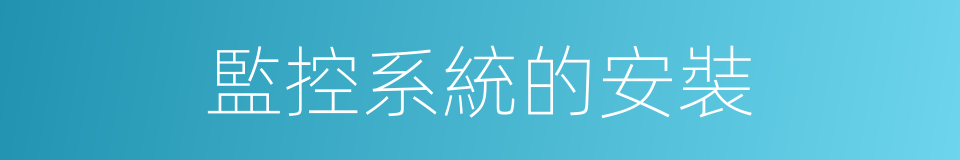 監控系統的安裝的同義詞