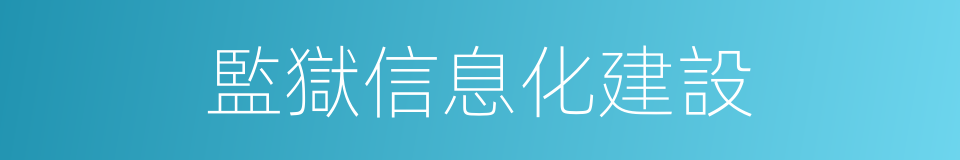 監獄信息化建設的同義詞