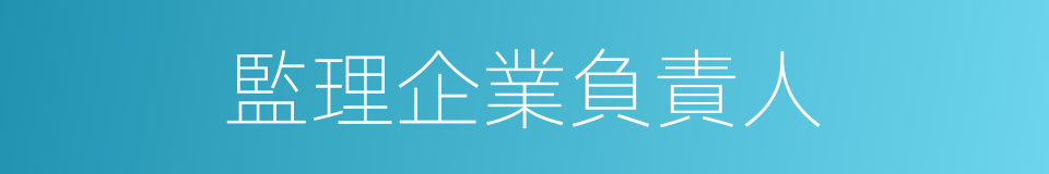 監理企業負責人的同義詞