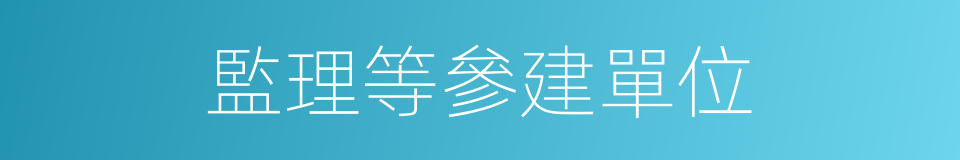 監理等參建單位的同義詞