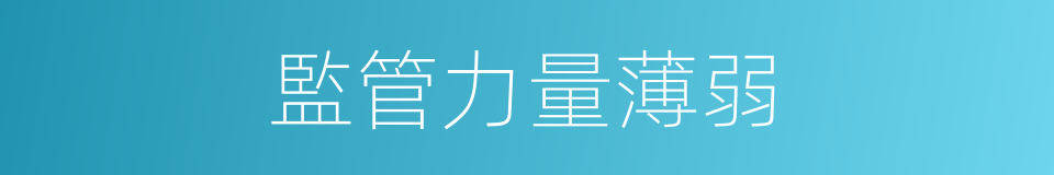 監管力量薄弱的同義詞