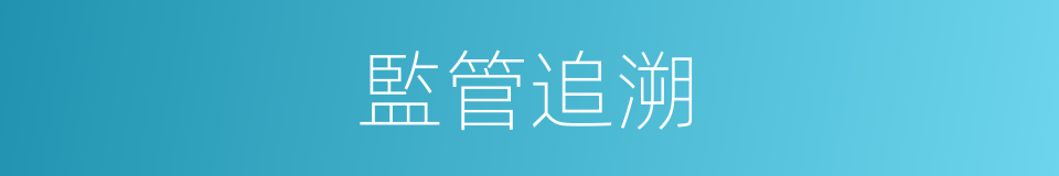 監管追溯的同義詞