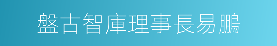 盤古智庫理事長易鵬的同義詞