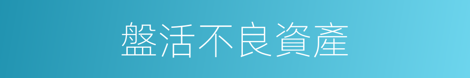 盤活不良資產的同義詞