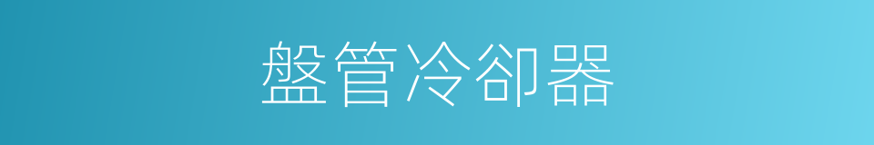盤管冷卻器的同義詞
