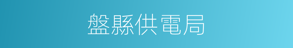 盤縣供電局的同義詞