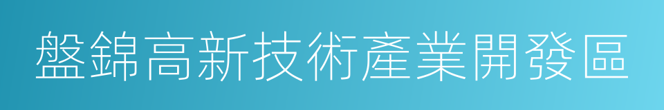 盤錦高新技術產業開發區的同義詞