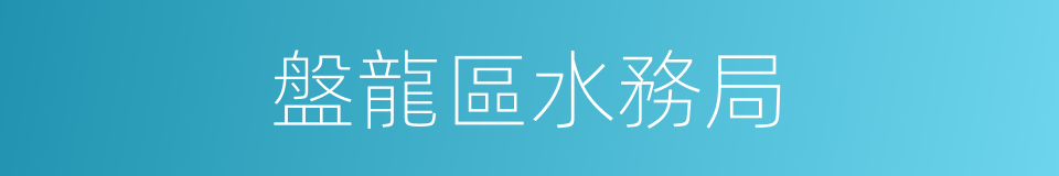 盤龍區水務局的同義詞