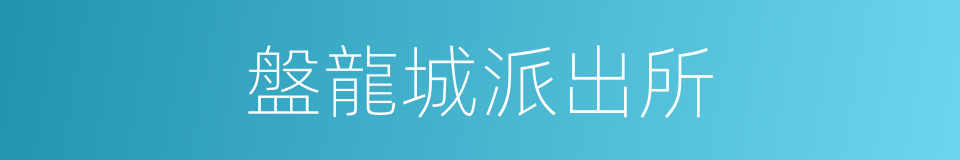 盤龍城派出所的同義詞