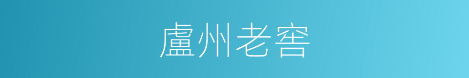 盧州老窖的同義詞