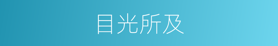 目光所及的意思