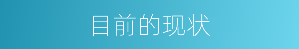 目前的现状的同义词