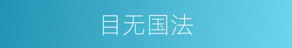 目无国法的同义词