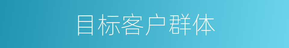 目标客户群体的同义词