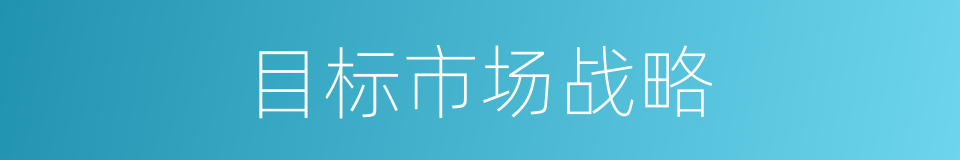 目标市场战略的同义词