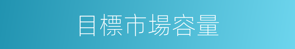 目標市場容量的同義詞