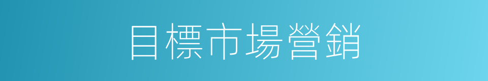 目標市場營銷的同義詞