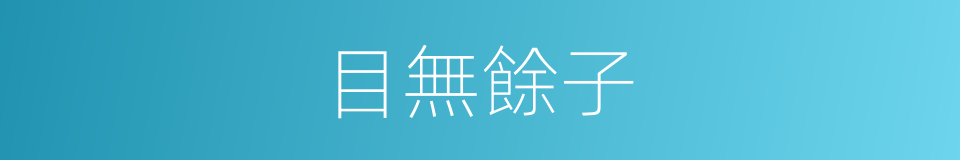 目無餘子的意思