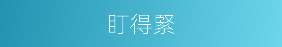 盯得緊的同義詞