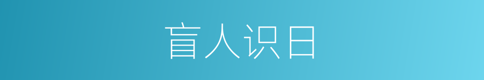 盲人识日的意思