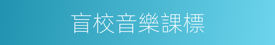 盲校音樂課標的同義詞