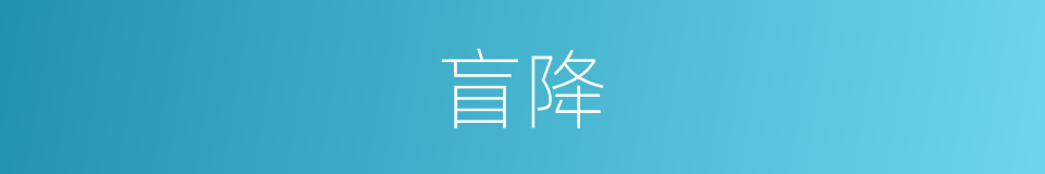 盲降的意思
