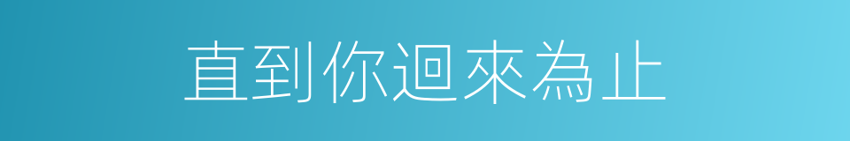 直到你迴來為止的同義詞
