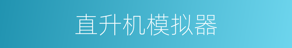 直升机模拟器的同义词
