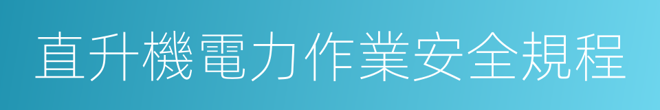 直升機電力作業安全規程的同義詞