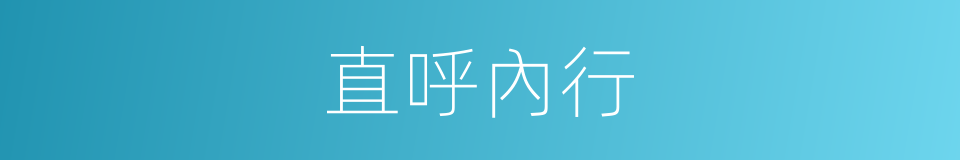 直呼內行的意思