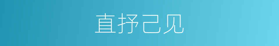 直抒己见的意思