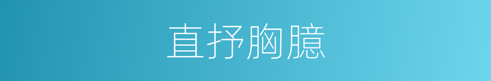 直抒胸臆的意思